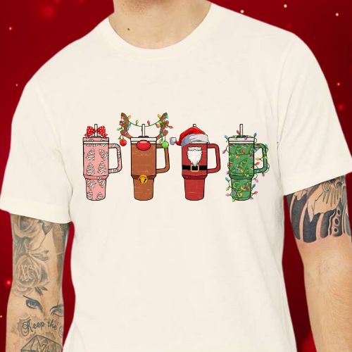 Christmas Tumbler Adult T-Shirt