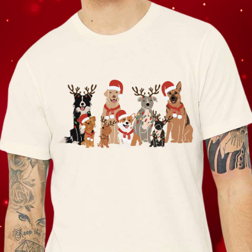 Christmas Dog Adult T-Shirt
